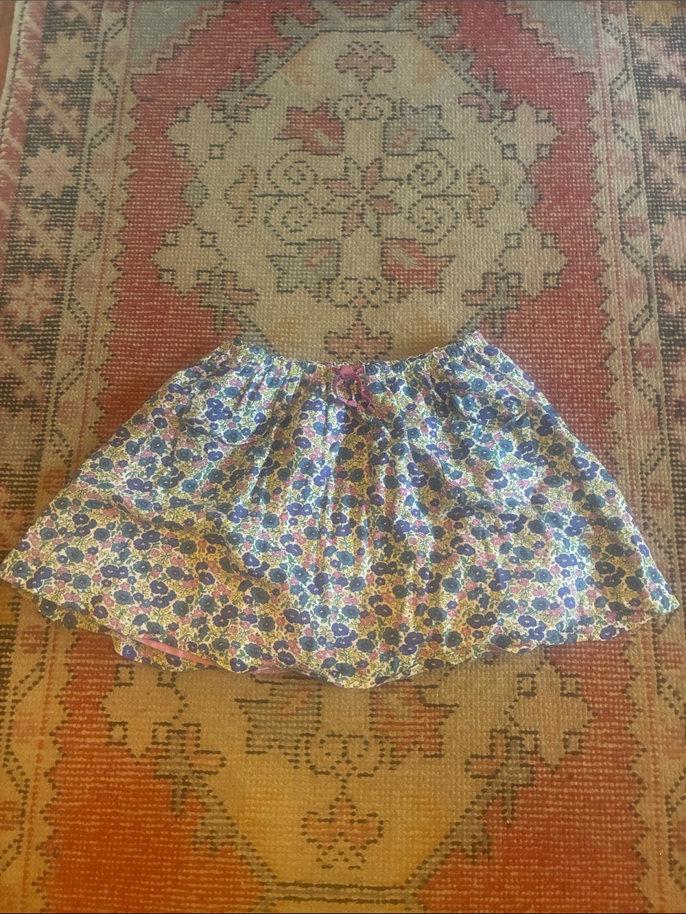 Mini Boden Lilac Floral-Trim Girls' Skirt